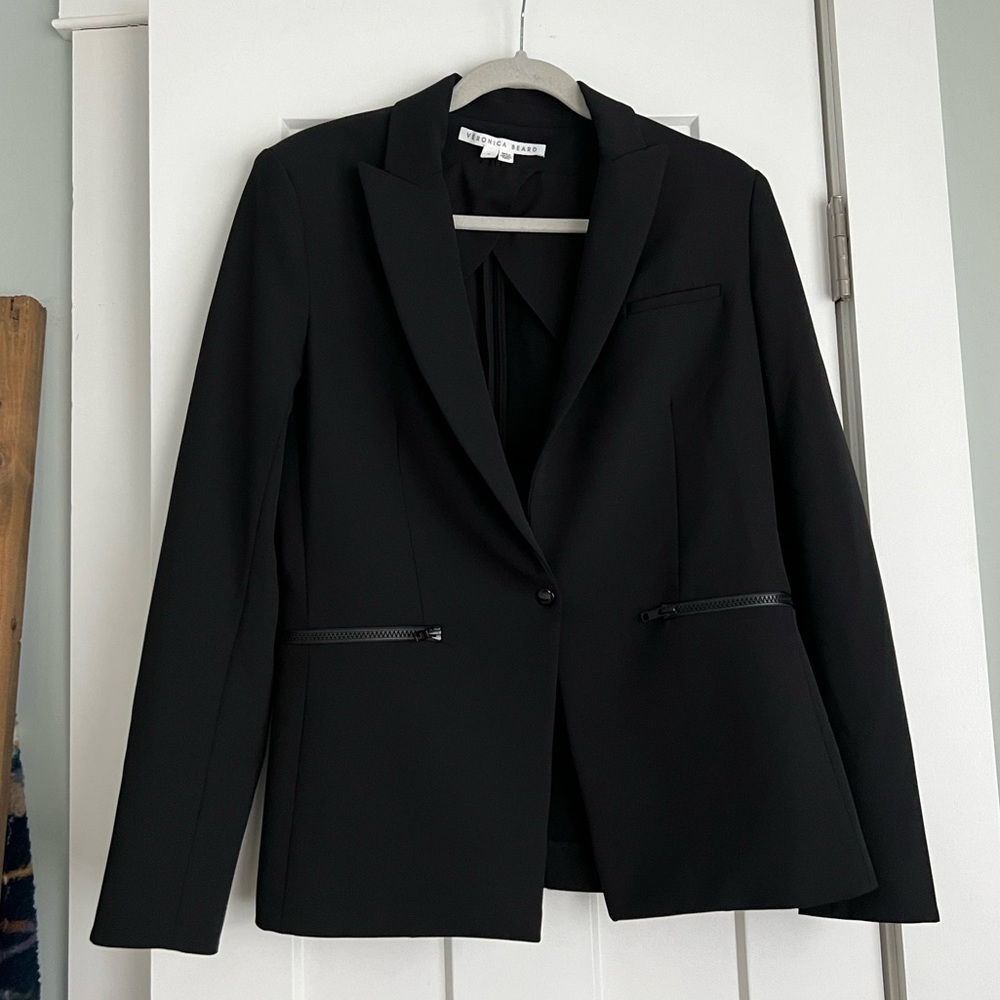 Veronica Beard Iconic Scuba Dickey Jacket Blazer Black - Picture 3 of 13